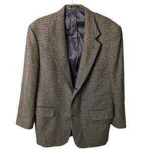 Vintage 80s Eddie Bauer Wool Herringbone Blazer 41R Ivy Prep Academia Heritage